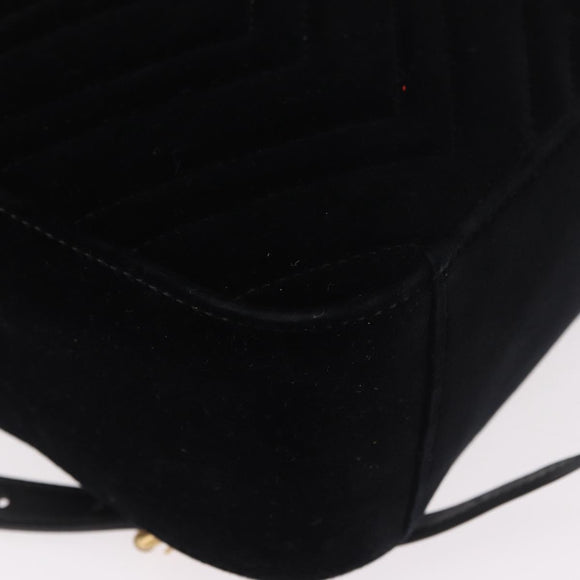 GUCCI GG Marmont Backpack Velor Black Gold 524568 Auth 186222SAM