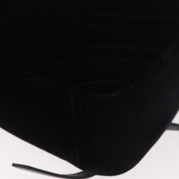 GUCCI GG Marmont Backpack Velor Black Gold 524568 Auth 186222SAM