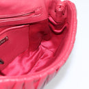 Miu Miu Matelasse Chain Shoulder Bag Leather Red Silver Auth 186223M-22