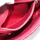 Miu Miu Matelasse Chain Shoulder Bag Leather Red Silver Auth 186223M-25