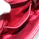 Miu Miu Matelasse Chain Shoulder Bag Leather Red Silver Auth 186223M-26