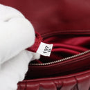 Miu Miu Matelasse Chain Shoulder Bag Leather Red Silver Auth 186223M-11