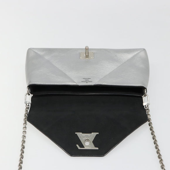 LOUIS VUITTON LV Love Note Shoulder Bag Leather Silver M54872 LV Auth 186225M
