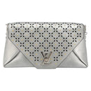 LOUIS VUITTON LV Love Note Shoulder Bag Leather Silver M54872 LV Auth 186225M-13