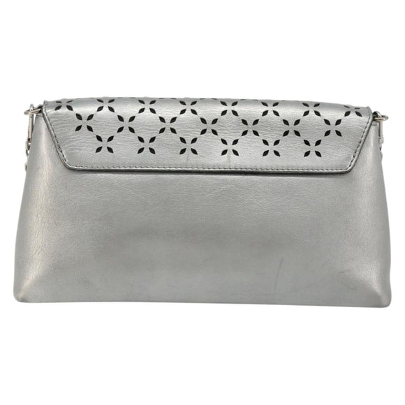 LOUIS VUITTON LV Love Note Shoulder Bag Leather Silver M54872 LV Auth 186225M