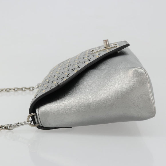 LOUIS VUITTON LV Love Note Shoulder Bag Leather Silver M54872 LV Auth 186225M