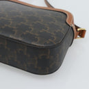 CELINE Triomphe Shoulder Bag PVC Black Gold Auth 186226M-14