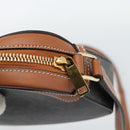 CELINE Triomphe Shoulder Bag PVC Black Gold Auth 186226M-9