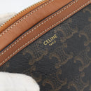 CELINE Triomphe Shoulder Bag PVC Black Gold Auth 186226M-18