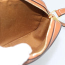 CELINE Triomphe Shoulder Bag PVC Black Gold Auth 186226M-19