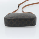 CELINE Triomphe Shoulder Bag PVC Black Gold Auth 186226M-5