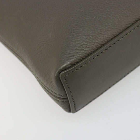 LOUIS VUITTON Takeoff Pouch Clutch Bag Leather Gray M81735 LV Auth 186227M