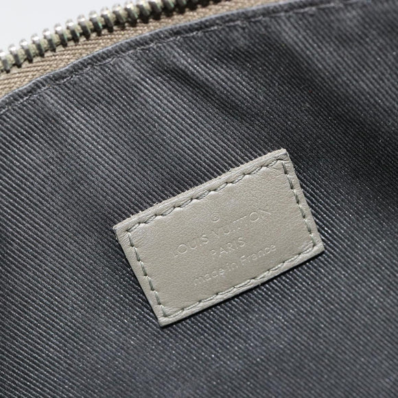 LOUIS VUITTON Takeoff Pouch Clutch Bag Leather Gray M81735 LV Auth 186227M