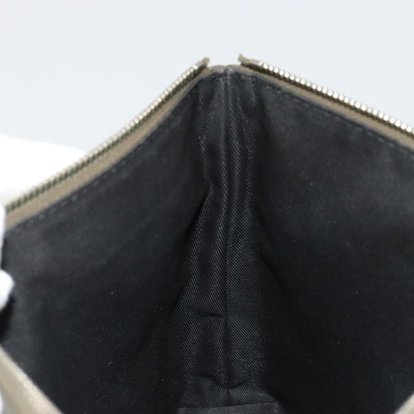 LOUIS VUITTON Takeoff Pouch Clutch Bag Leer Grijs M81735 LV Auth 186227M