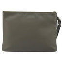 LOUIS VUITTON Takeoff Pouch Clutch Bag Leather Gray M81735 LV Auth 186227M-2