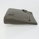 LOUIS VUITTON Takeoff Pouch Clutch Bag Leather Gray M81735 LV Auth 186227M-3