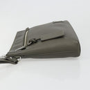 LOUIS VUITTON Takeoff Pouch Clutch Bag Leather Gray M81735 LV Auth 186227M-4