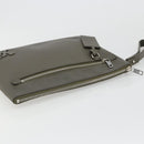 LOUIS VUITTON Takeoff Pouch Clutch Bag Leather Gray M81735 LV Auth 186227M-5