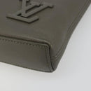 LOUIS VUITTON Takeoff Pouch Clutch Bag Leather Gray M81735 LV Auth 186227M-7