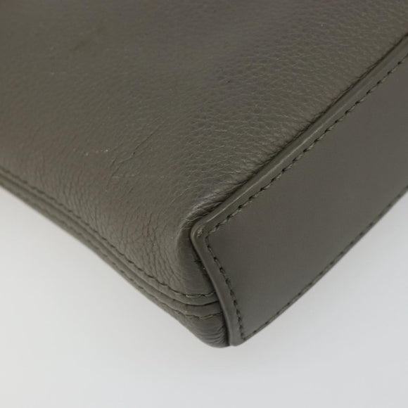 LOUIS VUITTON Takeoff Pouch Clutch Bag Leer Grijs M81735 LV Auth 186227M