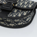 Christian Dior Trotter Canvas Gallop Shoulder Bag Navy Silver Auth 186228SM-10