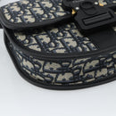Christian Dior Trotter Canvas Gallop Shoulder Bag Navy Silver Auth 186228SM-11