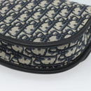 Christian Dior Trotter Canvas Gallop Shoulder Bag Navy Silver Auth 186228SM-12