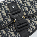Christian Dior Trotter Canvas Gallop Shoulder Bag Navy Silver Auth 186228SM-14