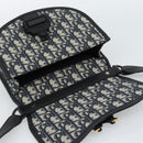 Christian Dior Trotter Canvas Gallop Shoulder Bag Navy Silver Auth 186228SM-15