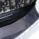 Christian Dior Trotter Canvas Gallop Shoulder Bag Navy Silver Auth 186228SM-18
