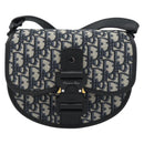 Christian Dior Trotter Canvas Gallop Shoulder Bag Navy Silver Auth 186228SM-2