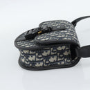 Christian Dior Trotter Canvas Gallop Shoulder Bag Navy Silver Auth 186228SM-5