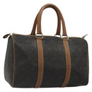 Christian Dior Honeycomb Canvas Boston Bag PVC Black Gold Auth 186229A-1