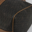 Christian Dior Honeycomb Canvas Boston Bag PVC Black Gold Auth 186229A-14
