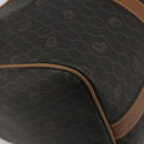 Christian Dior Honeycomb Canvas Boston Bag PVC Black Gold Auth 186229A-15