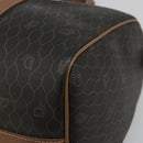 Christian Dior Honeycomb Canvas Boston Bag PVC Black Gold Auth 186229A-16