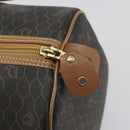 Christian Dior Honeycomb Canvas Boston Bag PVC Black Gold Auth 186229A-10