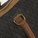 Christian Dior Honeycomb Canvas Boston Bag PVC Black Gold Auth 186229A-11