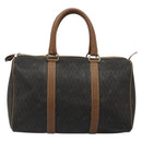Christian Dior Honeycomb Canvas Boston Bag PVC Black Gold Auth 186229A-13