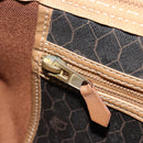 Christian Dior Honeycomb Canvas Boston Bag PVC Black Gold Auth 186229A-20