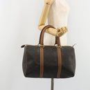 Christian Dior Honeycomb Canvas Boston Bag PVC Black Gold Auth 186229A-22