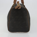 Christian Dior Honeycomb Canvas Boston Bag PVC Black Gold Auth 186229A-3