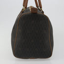 Christian Dior Honeycomb Canvas Boston Bag PVC Black Gold Auth 186229A-4