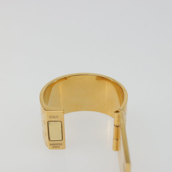 LOUIS VUITTON Monogram Nanogram Scarf Ring Brooch Gold Tone M00226 Auth 186230A
