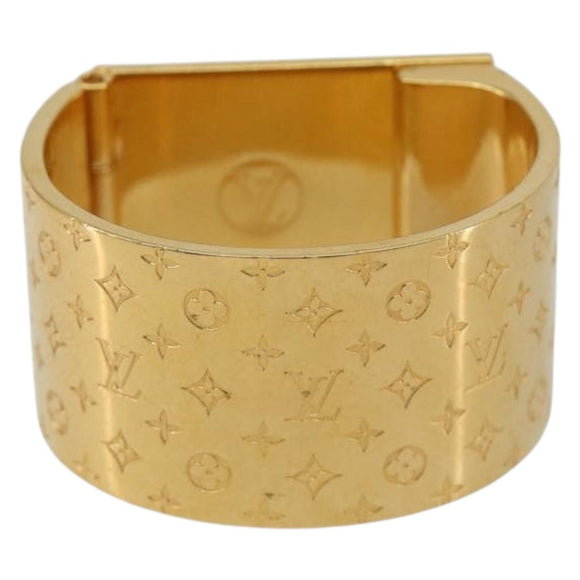 LOUIS VUITTON Monogram Nanogram Scarf Ring Brooch Gold Tone M00226 Auth 186230A