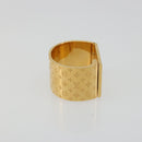 LOUIS VUITTON Monogram Nanogram Scarf Ring Brooch Gold Tone M00226 Auth 186230A-4