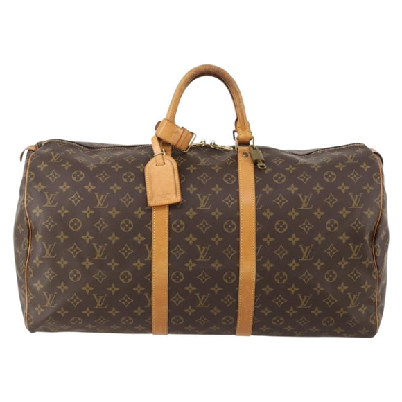 LOUIS VUITTON Monogram Keepall 55 Boston Bag M41424 LV Auth 186234A