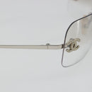 CHANEL COCO Mark Sunglasses metal Silver tone CC Auth 186236M-10