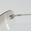 CHANEL COCO Mark Sunglasses metal Silver tone CC Auth 186236M-12