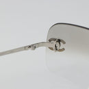 CHANEL COCO Mark Sunglasses metal Silver tone CC Auth 186236M-15